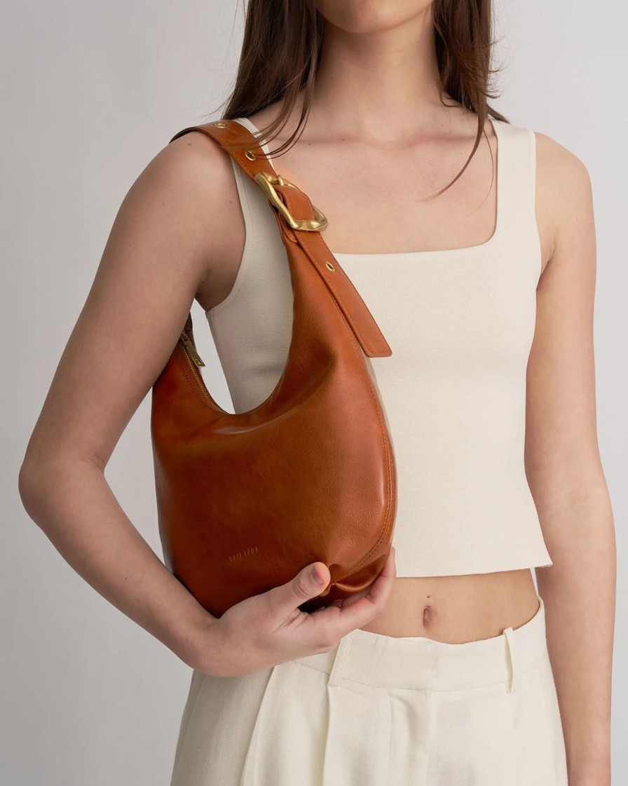 New Brie Leon Everyday Croissant Bag - Tan Nubuck