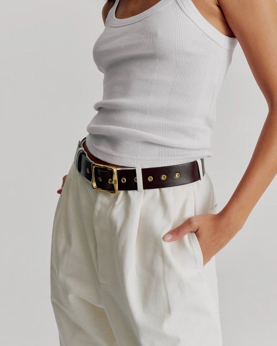 Best Brie Leon Everyday Buckle Belt - Chocolate