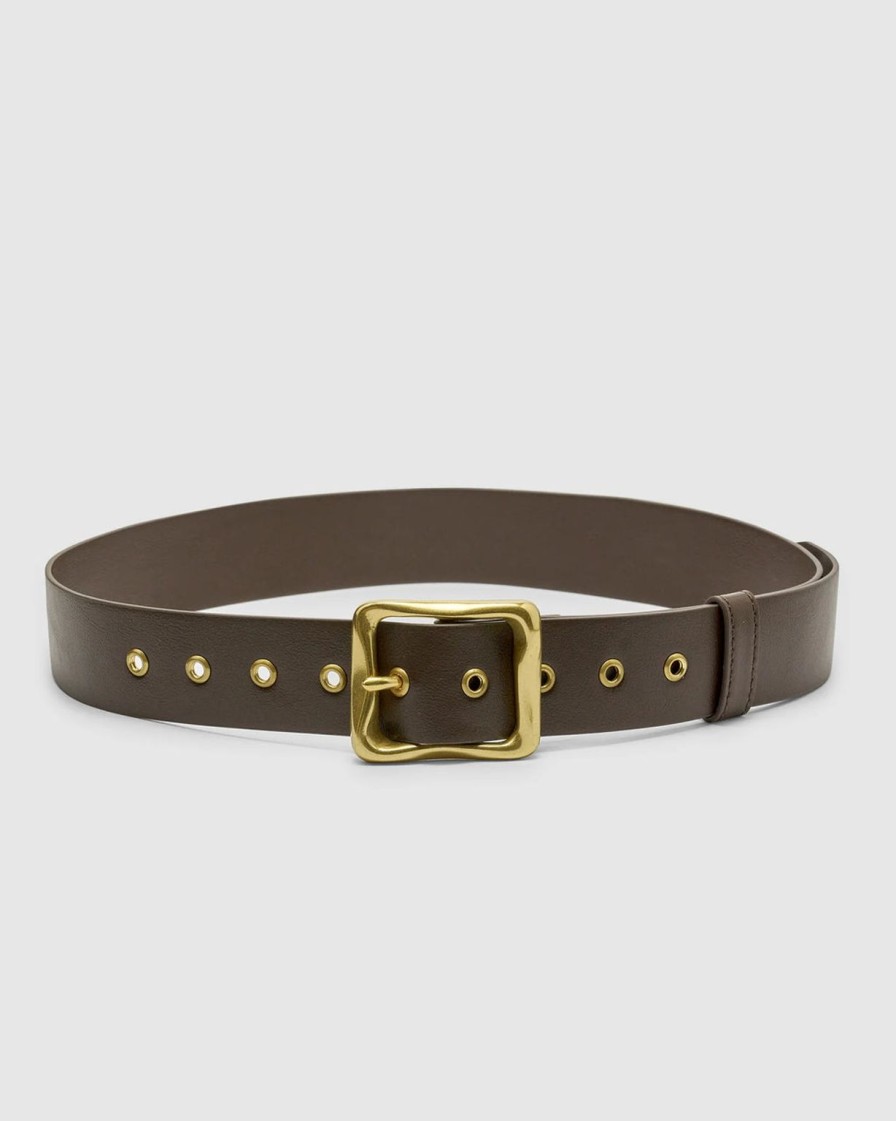 Best Brie Leon Everyday Buckle Belt - Chocolate